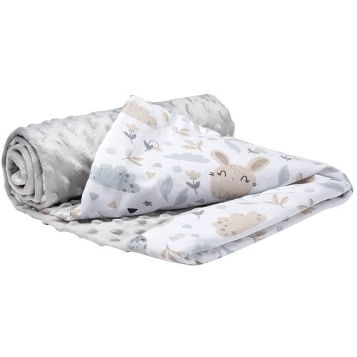 Medi Partners Blanket 75x100 cotton + minky &amp;ndash; Polana + gray minky Slike
