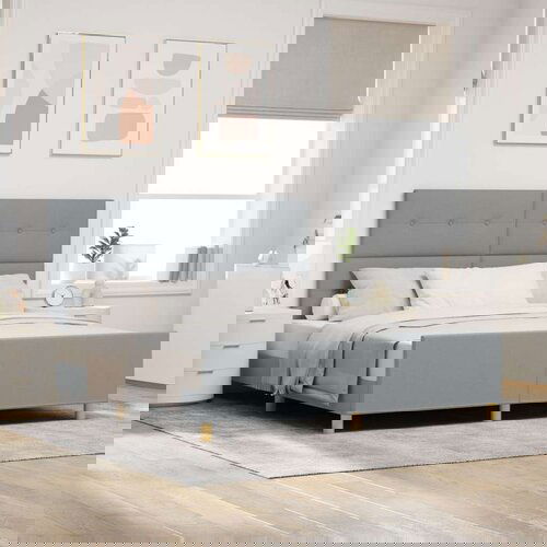  Krevet na okviru Svjetlosiva 180x200 cm Tkanina Slike