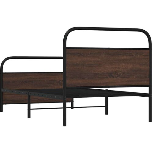 vidaXL Posteljni okvir brez vzmetnice 90x200 cm rjav hrast inž. les Cene