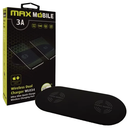 Max Mobile bežični punjač wl-034 dual qc quick charge 3a 15w crni