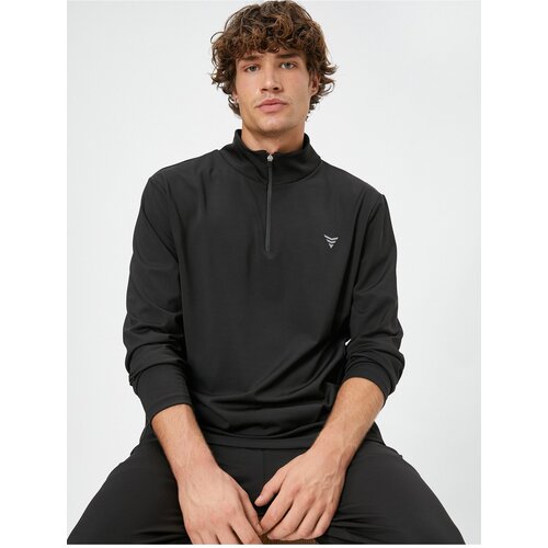 Koton Sports Sweatshirt Standing Neck Half Zipper Printed Long Sleeve Slike