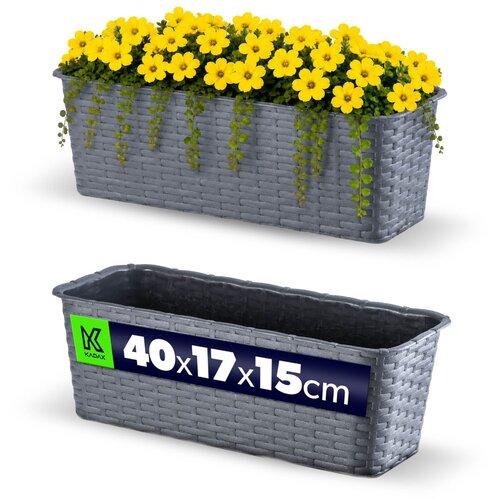 KADAX balkonski lonec 40 cm, cvetlični lonec, balkonski grafitni, (5000346090) Cene