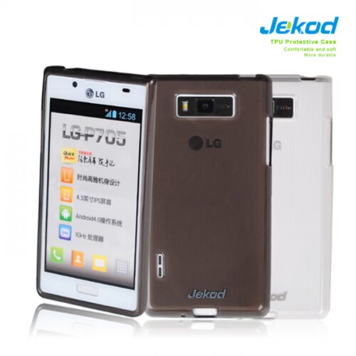 Jekod silikonski ovitek lg P700 optimus L7 prozorno črn tpu/tb + za&amp;scaron;čitna folija Slike