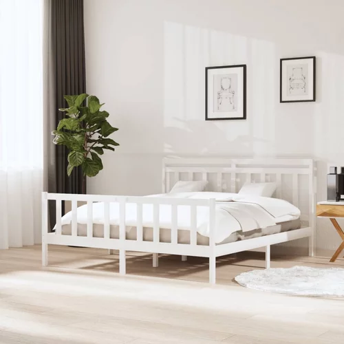 vidaXL Okvir za krevet bijeli drveni 180 x 200 cm 6FT veliki bračni