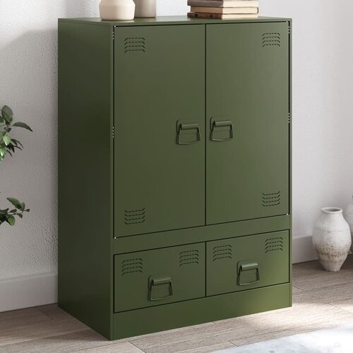 vidaXL Visoka omarica olivno zelena 67x39x95 cm jeklo Cene
