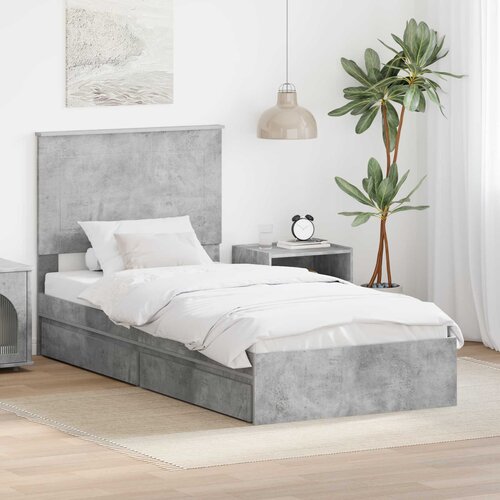  s od storage Betonski sivi 90 x 190 cm Konstruirano drvo Cijene