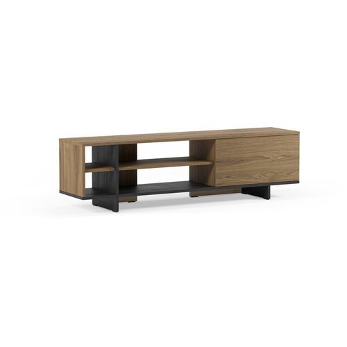 Marckeric Črna/v naravni barvi TV omarica v hrastovem dekorju 160x44x36 cm Cequoia &amp;ndash; Slike