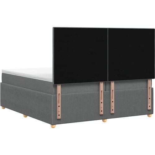  Boxspring krevet s madracem Tamnosiva 200 x 200 cm Tkanina Slike