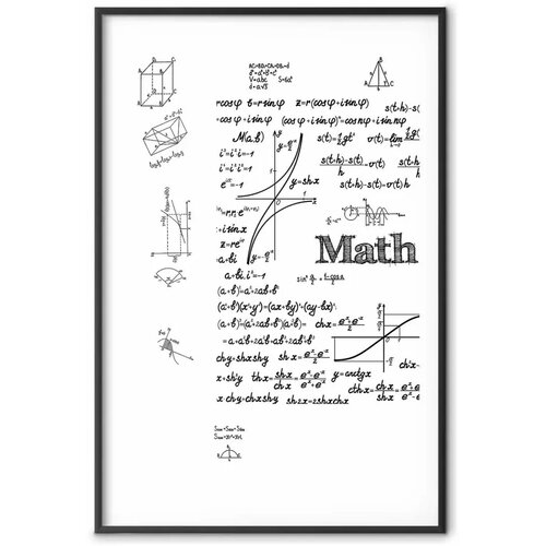  Plakat - Mathematics 60x90 Crni okvir s margom Slike