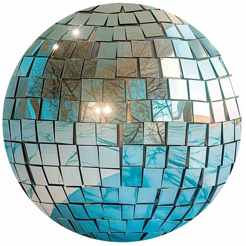 Okrugla fototapeta - Sky blue disco ball 180x180 Cene