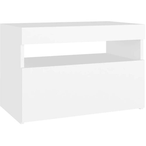 VidaXL noćni ormarić LED visoki sjaj bijeli 2 kom 60 x 35 x 40 cm drvo Slike