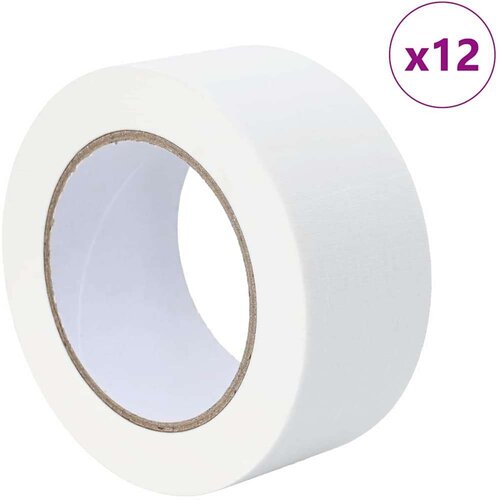 VidaXL Trake za maskiranje slikara 12 pcs Bijelo 50mm x 50m Papir Slike