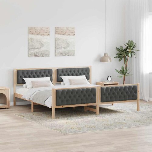  Krevetna konstrukcija s uzglavljem Tamno siva 200 x 200 cm Cijene