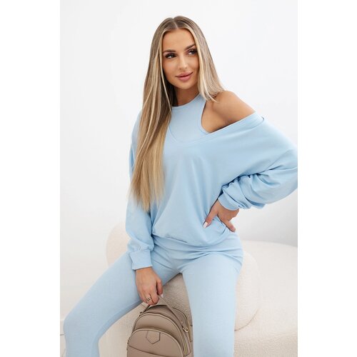 Kesi 3-piece set sweatshirt + top + leggings blue Cene