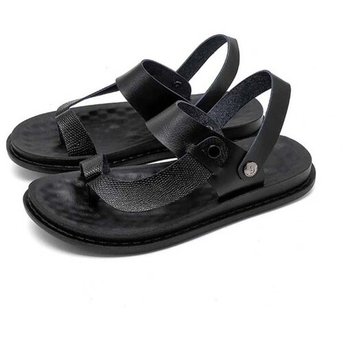 INF Mo&scaron;ke japonke iz PU usnja, velike velikosti, mehki podplat, sandali za na plažo Black 46, (5000158633) Cene