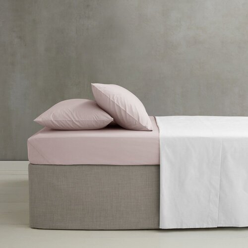 Catherine Lansfield Svijetlo ružičasta plahta s gumom od perkala 150x200 cm Easy Iron Percale &amp;ndash; Slike