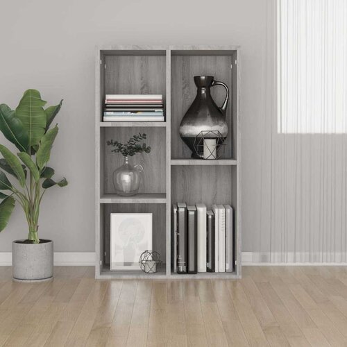 Ormarić za knjige / komoda siva boja hrasta 50x25x80 cm drveni Cijene
