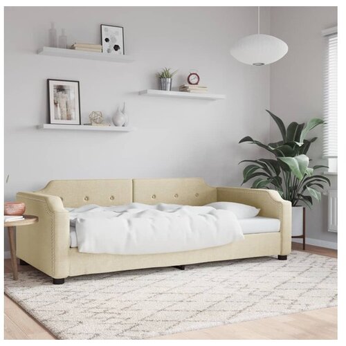 vidaXL Dnevni krevet krem 100 x 200 cm od tkanine Cene