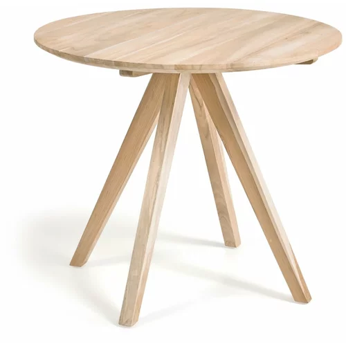 Kave Home blagovaonski stol od tikovine Maial, ø 90 cm