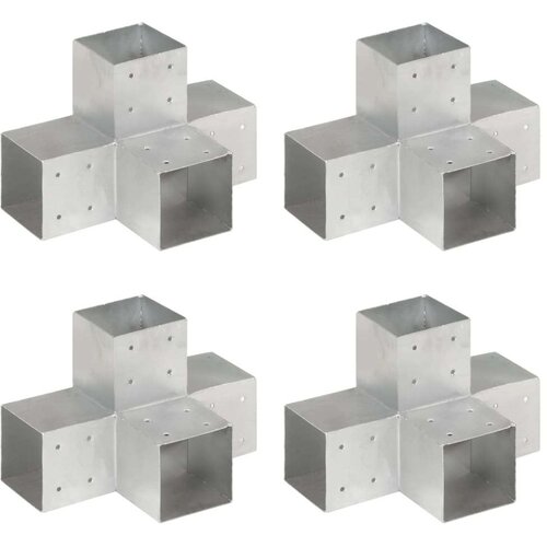 vidaXL Spojniki za stebre 4 kosi X oblike pocinkana kovina 101x101 mm Cene