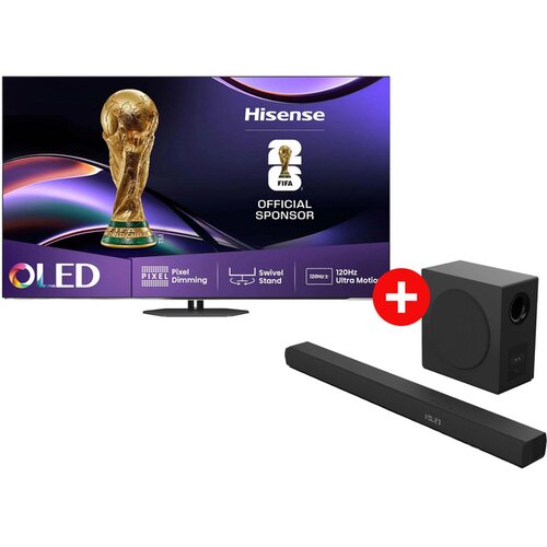 Hisense TV 55A85Q 55" 4K + Soundbar sa subwooferom HS3100 Cene