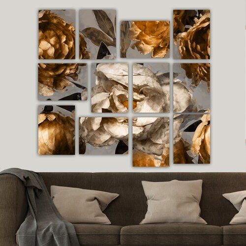 Wallity 12MDF43YS multicolor decorative mdf painting (12 pieces) Cene