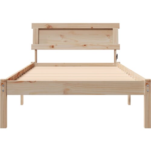  Okvir kreveta s uzglavljem i LED - 90 x 200 cm - od punog borovog drva Slike