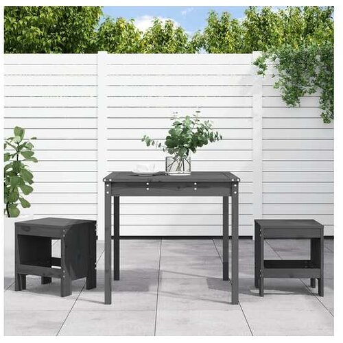 vidaXL 3-dijelni vrtni bistro set sivi od masivne borovine Cene