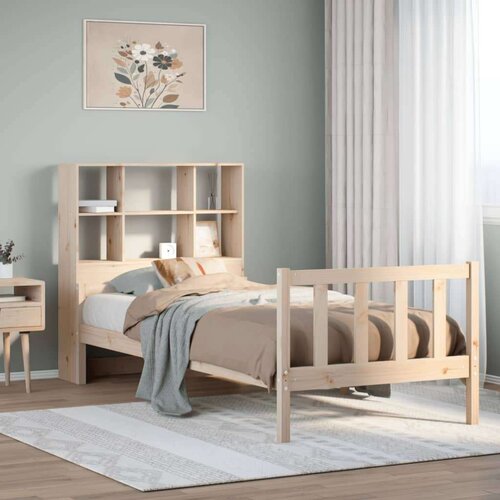 vidaXL Krevet s regalom za knjige bez madraca 100 x 200 cm od borovine Cijene
