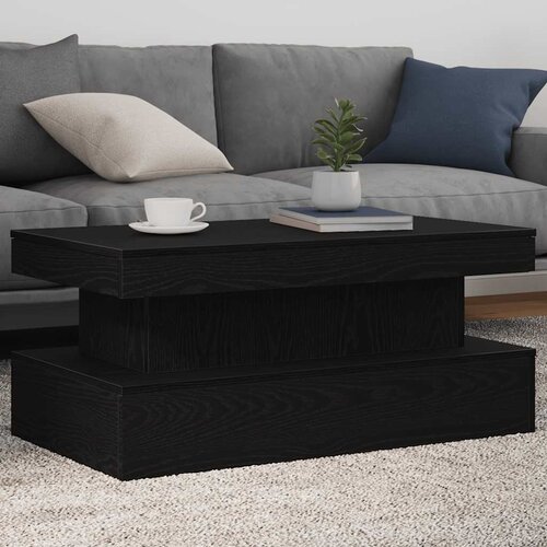  Klub stolić s LED svjetlima crni hrast 90x50x40 cm Cene