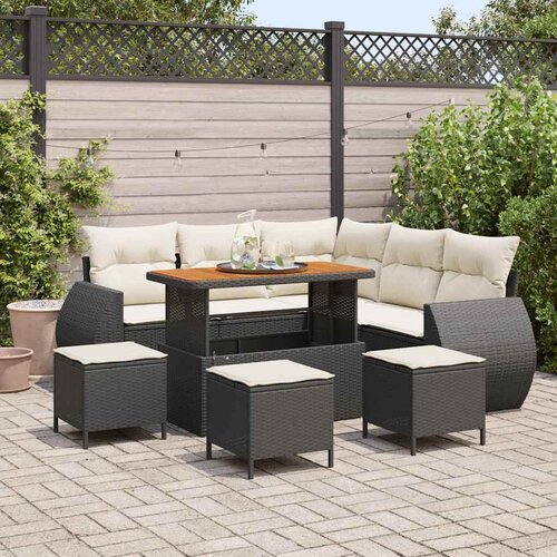  Sjedeća garnitura za vrt 9 kom. Crna poliratan 110 x 55 x 71 cm Cijene