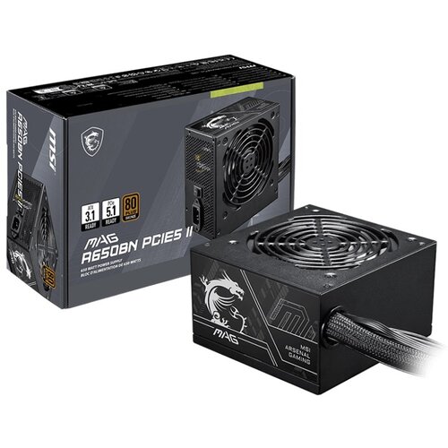 MSI MAG A650BN PCIE5 II power supply unit 650 W 20+4 pin ATX ATX Black Slike