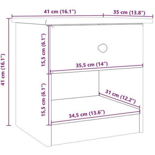 VidaXL Ormarić za cipele ALTA 43 x 35 x 40 5 cm od masivne borovine Slike