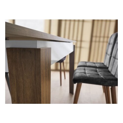 Hanah home Cunda - 2981 WalnutWhite Extendable Dining Table Slike