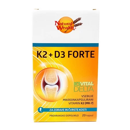 Natural Wealth K2 + D3 Forte, kapsule