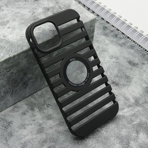  Maska lines logo cut za iphone 15/ crna Slike