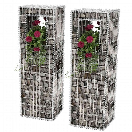  Gabionske stupne ko&scaron;are/sadilice 2 kom čelične 50 x 50 x 160 cm Cijene