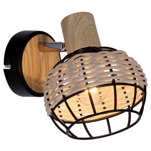 Candellux Lighting Tajga zidna lampa crna+drvena 1x40w e14 abažur crna+drvena Cene