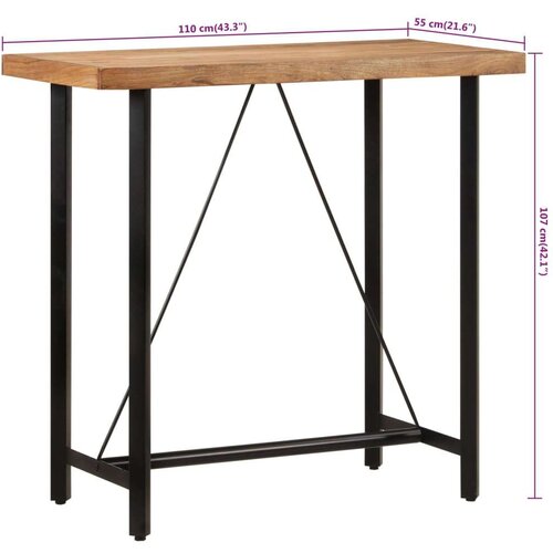 VidaXL Barski stol 110 x 55 x 107 cm masivno drvo bagrema i željezo Slike