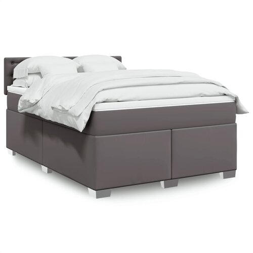  The Living Store Box spring postelja z vzmetnico siva 140x200 cm umetno usnje - Box Spring Postelja, (21457839) Slike