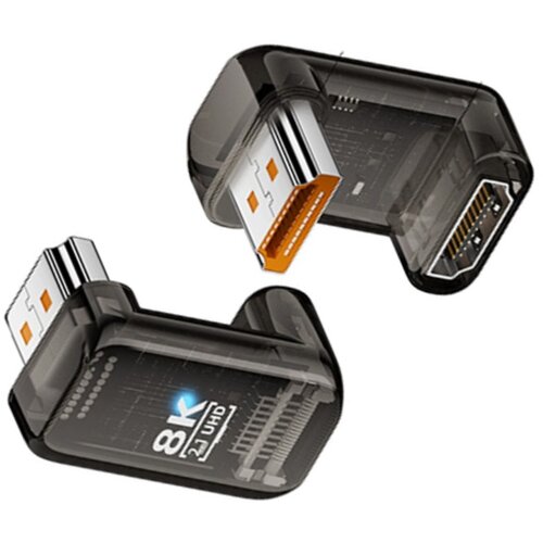 INF 8K UHD 2.1 Female to Male U-Shaped Adapter 180 Degree Connector Black, (5000327346) Cene