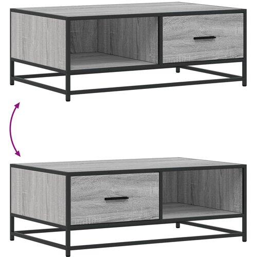  Stolić za kavu siva boja hrasta 90x57x35 cm od drva i metala Slike