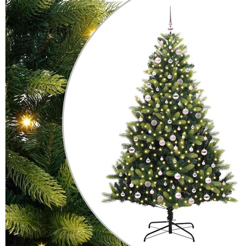 vidaXL Umjetno hinged božično drevo 300 LED Zelena 240 cm PVC in PE, (5000074905) Cene