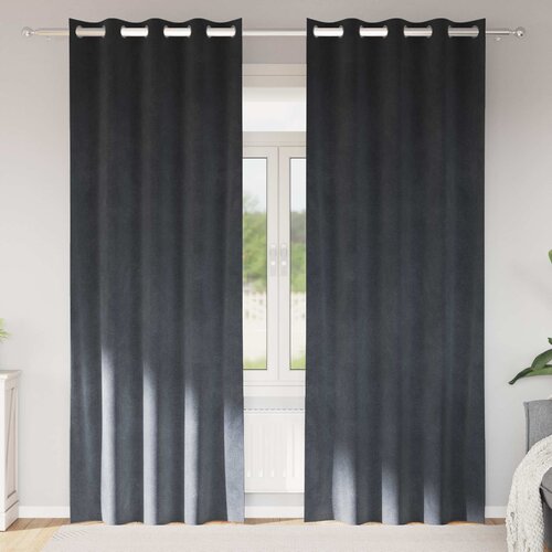  Zavjese za zamračivanje 2 pcs Svijetlo siva 140 x 260 cm Baršun Cene