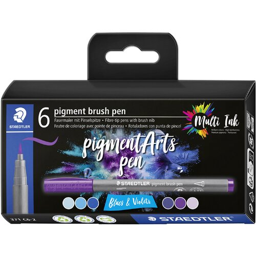 Staedtler vlaknato pisalo s pigmentnim čopičem, Blues & Violets,, (21656024) Cene