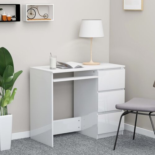 vidaXL Radni stol visoki sjaj bijeli 90 x 45 x 76 cm od iverice Cijene