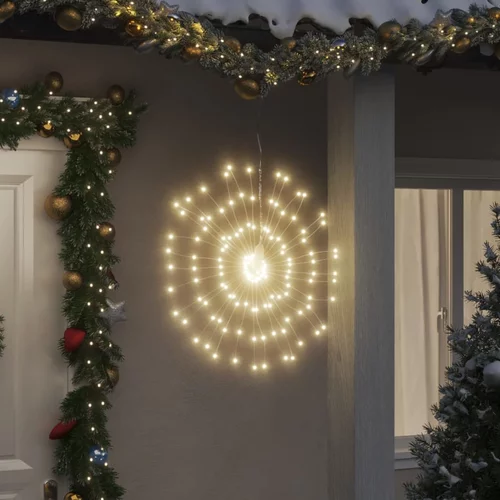 vidaXL Božične zvezdne lučke 140 LED 2 kosa toplo bele 17 cm