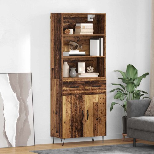 vidaXL Highboard Staro drvo 69,5 x 32,5 x 180 cm Konstruirano drvo Cijene