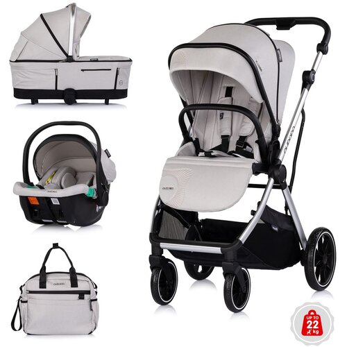 Chipolino dječja kolica 3u1 Aurora Platinum Slike