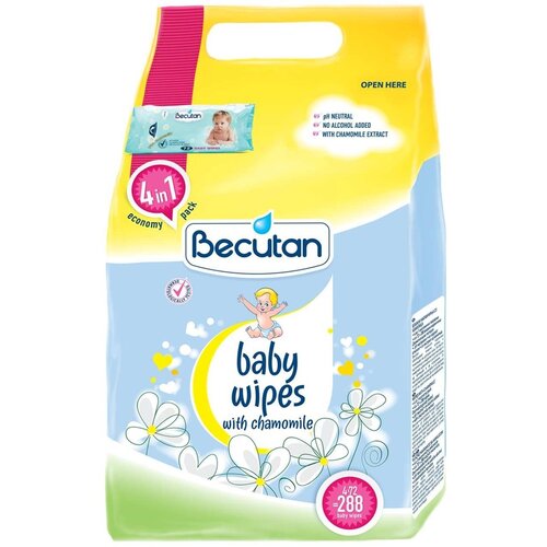 Becutan Vlažne maramice kamilica 4x72kom Cene